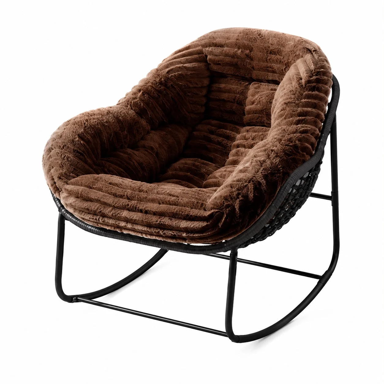 CloudNest woven rattan-look shell and padded cushion